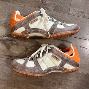 Y2K Diesel Whitney Women's Low Lace Up Trainer Shoes Brown Orange Size 7.5